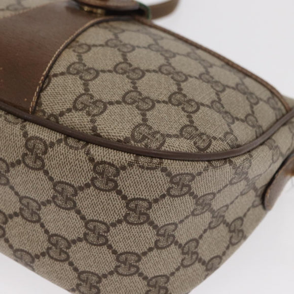 GUCCI GG Supreme Web Sherry Line Bag PVC Beige Gold 89 02 032 Auth 170516