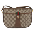 GUCCI GG Supreme Web Sherry Line Bag PVC Beige Gold 89 02 032 Auth 170516-2