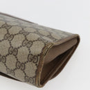 GUCCI GG Supreme Web Sherry Line Clutch Bag PVC Beige Gold 89 01 030 Auth 170517-15