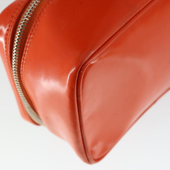 GUCCI Bamboe Vanity Handtas Lak Oranje Zilver 032 1956 0151 Geauth. 170518