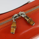 GUCCI Bamboe Vanity Handtas Lak Oranje Zilver 032 1956 0151 Geauth. 170518-13