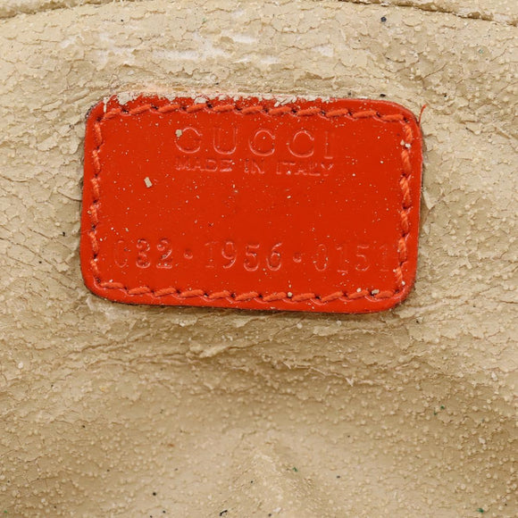 GUCCI Bamboe Vanity Handtas Lak Oranje Zilver 032 1956 0151 Geauth. 170518