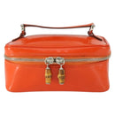 GUCCI Bamboe Vanity Handtas Lak Oranje Zilver 032 1956 0151 Geauth. 170518-2