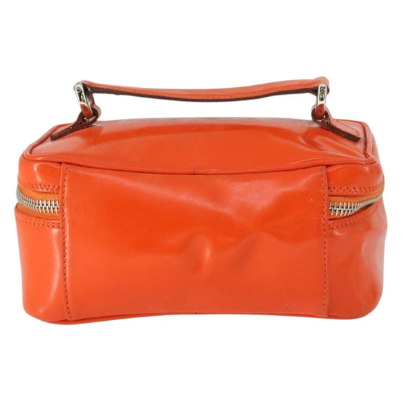 GUCCI Bamboe Vanity Handtas Lak Oranje Zilver 032 1956 0151 Geauth. 170518