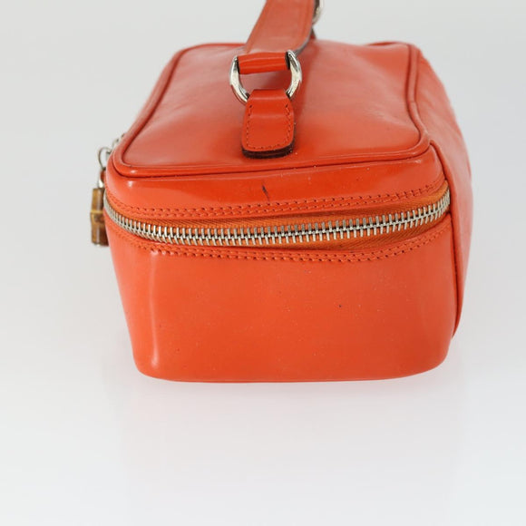 GUCCI Bamboe Vanity Handtas Lak Oranje Zilver 032 1956 0151 Geauth. 170518