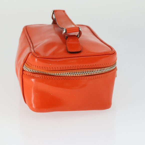GUCCI Bamboe Vanity Handtas Lak Oranje Zilver 032 1956 0151 Geauth. 170518