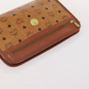 MCM Vicetos Logogram Clutch Bag PVC Leather 2 Set Brown Auth 170519-12