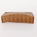 MCM Vicetos Logogram Clutch Bag PVC Leather 2 Set Brown Auth 170519-13