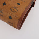 MCM Vicetos Logogram Clutch Bag PVC Leather 2 Set Brown Auth 170519-14