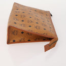 MCM Vicetos Logogram Clutch Bag PVC Leather 2 Set Brown Auth 170519-4