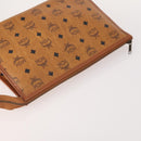 MCM Vicetos Logogram Clutch Bag PVC Leather 2 Set Brown Auth 170519-5