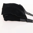 GUCCI GG Supreme Web Sherry Line Hand Bag Suede 4 Set Black Beige Auth 170524-16