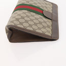 GUCCI GG Supreme Web Sherry Line Hand Bag Suede 4 Set Black Beige Auth 170524-22
