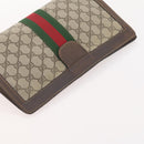 GUCCI GG Supreme Web Sherry Line Hand Bag Suede 4 Set Black Beige Auth 170524-23