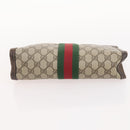 GUCCI GG Supreme Web Sherry Line Hand Bag Suede 4 Set Black Beige Auth 170524-24