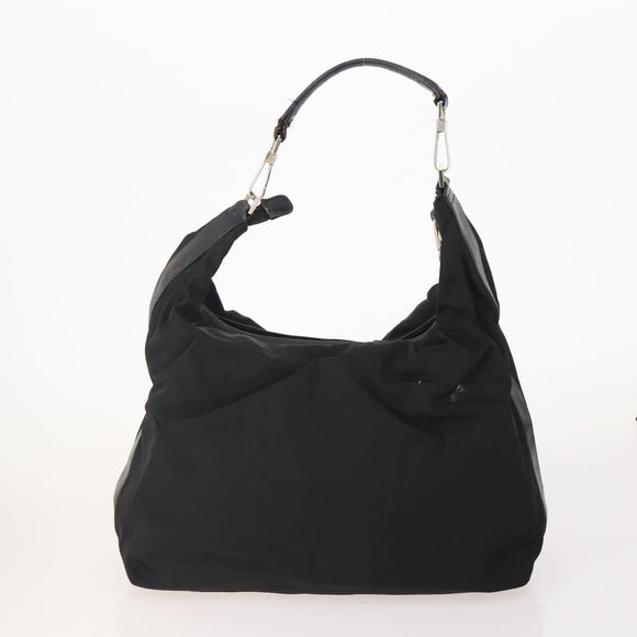 GUCCI GG Supreme Web Sherry Line Hand Bag Suede 4 Set Black Beige Auth 170524