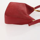 GUCCI Bamboo Hand Bag Leather Suede 2 Set Black Red Auth 170525-12