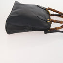 GUCCI Bamboo Hand Bag Leather Suede 2 Set Black Red Auth 170525-4