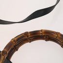 GUCCI Bamboo Hand Bag Leather Suede 2 Set Black Red Auth 170525-6