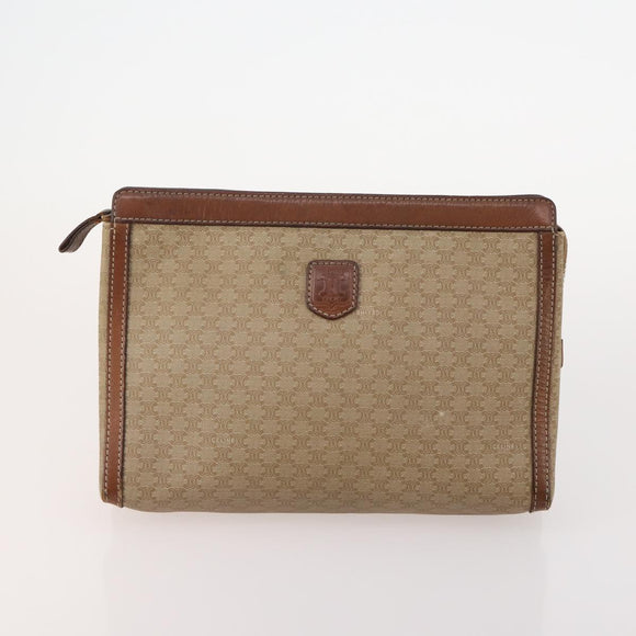 CELINE Macadam Canvas Clutch Bag PVC Leather 5 Set Brown Black beige Auth 170526
