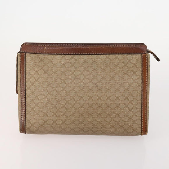 CELINE Macadam Canvas Clutch Bag PVC Leather 5 Set Brown Black beige Auth 170526