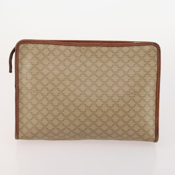 CELINE Macadam Canvas Clutch Bag PVC Leather 5 Set Brown Black beige Auth 170526