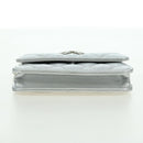 CHANEL Chain Shoulder Bag Leather Silver CC Auth 170531SAM-10