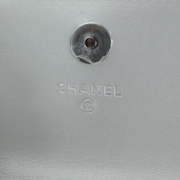 CHANEL Chain Shoulder Bag Leather Silver CC Auth 170531SAM