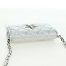 CHANEL Chain Shoulder Bag Leather Silver CC Auth 170531SAM-6