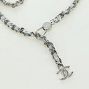 CHANEL Chain Shoulder Bag Leather Silver CC Auth 170531SAM-8