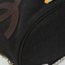 CHANEL Tragetasche Canvas Schwarz Silber CC Authentisch 170532-14