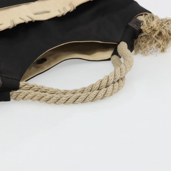 CHANEL Tragetasche Canvas Schwarz Silber CC Authentisch 170532