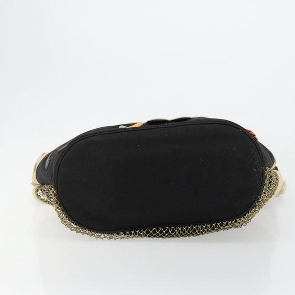CHANEL Tragetasche Canvas Schwarz Silber CC Authentisch 170532