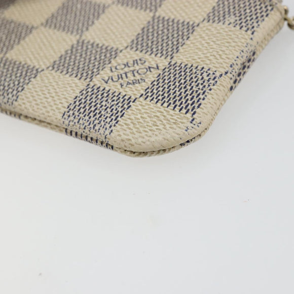 LOUIS VUITTON Damier Azur Pochette Cles Coin Purse N62659 LV Auth 170542