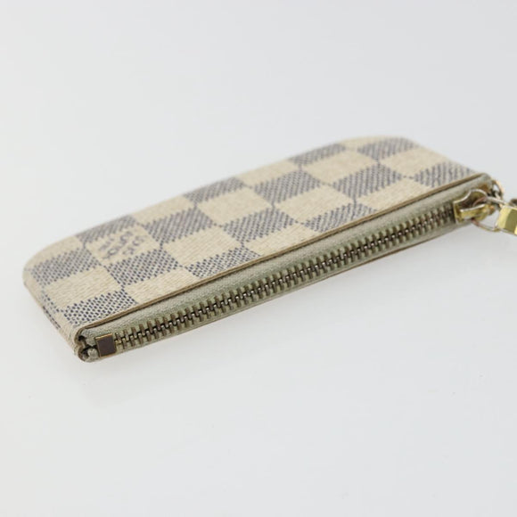 LOUIS VUITTON Damier Azur Pochette Cles Coin Purse N62659 LV Auth 170542