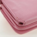 BALENCIAGA Mini Chain Wallet Kitty Leather Pink Silver 623241 Auth 170544SM-12