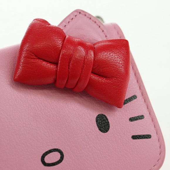 BALENCIAGA Mini Chain Wallet Kitty Leather Pink Silver 623241 Auth 170544SM