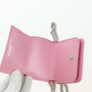 BALENCIAGA Mini Chain Wallet Kitty Leather Pink Silver 623241 Auth 170544SM-21