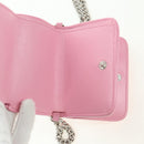 BALENCIAGA Mini Chain Wallet Kitty Leather Pink Silver 623241 Auth 170544SM-23