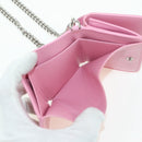 BALENCIAGA Mini Chain Wallet Kitty Leather Pink Silver 623241 Auth 170544SM-24