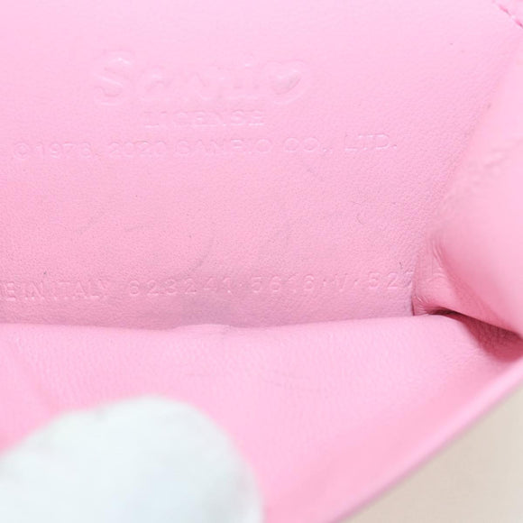 BALENCIAGA Mini Chain Wallet Kitty Leather Pink Silver 623241 Auth 170544SM