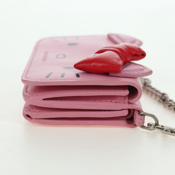 BALENCIAGA Mini Chain Wallet Kitty Leather Pink Silver 623241 Auth 170544SM