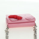 BALENCIAGA Mini Chain Wallet Kitty Leather Pink Silver 623241 Auth 170544SM-6