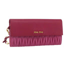 Miu Miu Chain Shoulder Bag Leather Pink Gold Auth 170545A-1
