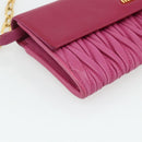 Miu Miu Chain Shoulder Bag Leather Pink Gold Auth 170545A-15