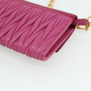 Miu Miu Chain Shoulder Bag Leather Pink Gold Auth 170545A-16
