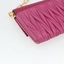 Miu Miu Chain Shoulder Bag Leather Pink Gold Auth 170545A-17