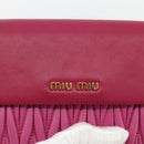 Miu Miu Chain Shoulder Bag Leather Pink Gold Auth 170545A-18