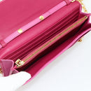 Miu Miu Chain Shoulder Bag Leather Pink Gold Auth 170545A-19