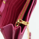 Miu Miu Chain Shoulder Bag Leather Pink Gold Auth 170545A-20
